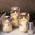 Flameless LED Flower Candles with Remote Control and Timer for Weddings and Home Decor Purple Purple