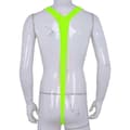 Miniatyrbillede 3 af 5: Mankini badedragt til mænd i strækbar fluorescerende sort One Size Black One Size