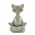 Buddha Katt Staty Meditation Yoga Samlarobjekt Present till Katt-FA- 18 CM