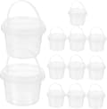 12 st små 0,5 l runda snackshinkar med lock, flexibelt PP-material och stark stabil struktur