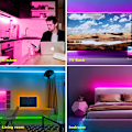 Miniatyrbild 5 av 5: 2X LED Strip Light RGB 5050 44 knappar infraröd kontroll För TV Comp EU