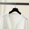 Pikkukuva 4 / 8: Naisten olkapäitä kohauttavat Solid Elegantti Hengittävät vapaa-ajan neuletakit n Style White One size