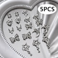 Miniatyrbillede 3 af 8: 5 STK 3D Nail Art Krystal sommerfugldekorationer Charms DIY Manic C
