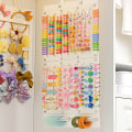 Miniatyrbilde 5 av 8: Hårbuer Organizer Stor Kapasitet Pannebånd Holder Veggoppheng Beige StyleB