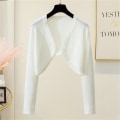 Pikkukuva 1 / 8: Naisten olkapäitä kohauttavat Solid Elegantti Hengittävät vapaa-ajan neuletakit n Style White One size