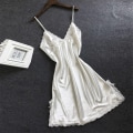 Miniatyrbillede 2 af 8: Bowknot Gennemsigtig Sexet Undertøj Blonde Tyl Hule Suspender Pink L