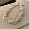 Miniatyrbillede 7 af 8: Twining Pearl Choker Halskæder Til Kvinder Geometriske Halskæder Je onesize