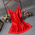 Miniatyrbillede 8 af 8: Bowknot Gennemsigtig Sexet Undertøj Blonde Tyl Hule Suspender Red XL