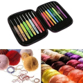 Miniatyrbilde 8 av 8: 8/16 stk Fargede heklenåler Garn Aluminium Knitting s Set Tool 8pcs-without box