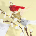 Miniatyrbillede 3 af 5: Feathered Glitter Bird Tree Clip On Diy Home Ornament Party Dec Silver
