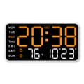 Digital väggklocka Veckodag Datum Temperaturdisplay Röststyrning Orange