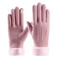 Varm Mocka Handske med Sammet Foder för Höst och Vinter Pink