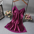 Miniatyrbillede 1 af 8: Bowknot Gennemsigtig Sexet Undertøj Blonde Tyl Hule Suspender Purple L