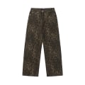 Miniatyrbilde 8 av 8: Tan Leopard Jeans Dame Denimbukser Dame Oversize Bredt ben Tr leopard print 2XL