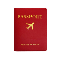 Miniatyrbillede 1 af 5: Enkel pasholder og bagagemærke læder rejsesæt kup Red Passport holder