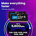 Pikkukuva 3 / 3: Muisti RAM - CRUCIAL - 48Gt - DDR5 - 5600MHz - SODIMM - Moniajo ja korkea suorituskyky