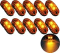 10 LED sidemarkeringslys, 12/24V LED posisjonslys, tilhenger sidevarsellys, gule, egnet for lastebiler, bobiler og campingvogner.