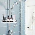 Miniatyrbillede 4 af 5: Justerbar brusehylde, ingen boring, til shampoo, sæbe, ansigtsrens osv. Passer til brusestang 19 mm til 25 mm - rektangulær-AD10-