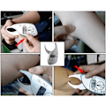 Miniatyrbilde 4 av 4: Caliper Fitness Monitorer Slanking Elektronisk Håndholdt Digital Tester Måleverktøy Vekt Hudfold Kroppsfett Måleinstrument{F2}-AD8-