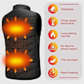 Miniatyrbilde 3 av 5: Oppvarmet Vest USB 11 SONER Oppvarmet Vest med USB-kabel for Voksne Eldre-AD4-