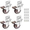 Miniatyrbilde 1 av 5: 4x hjul - 25 mm for møbler Små svingbare hjul med brems one-WELLNGS-AD4-