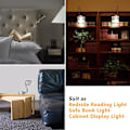 Miniatyrbilde 5 av 5: Dimbar sengelampe, minimalistisk LED-sengeleselampe, sengegavl veggmontert med USB-lader (matt svart) -AD9-