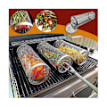Miniatyrbillede 4 af 5: 2 stk. Rullende Grillkurve - Den Bedste Grillkurv Nogensinde, Rundt Grillnet i Rustfrit Stål -FD4-