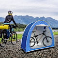 Miniatyrbild 2 av 5: Vattentätt cykelskjul för utomhusbruk, robust cykeltält, platsbesparande, förvaringsskydd för trädgårdsredskap, ryggsäck, skydd (Svart)-FD3-