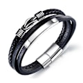 Miniatyrbild 1 av 5: Läderarmband för män - Äkta läderarmband -AD10-