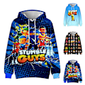 Miniatyrbild 3 av 3: Stumble Guys 3D-tryckt Hoodie Barn Kappa Huvjacka Ytterkläder C-AD7- C 140cm