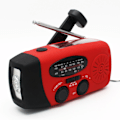 Miniatyrbild 3 av 5: Vevradio 2000mAh Powerbank, Solceller, Ficklampa Röd -AD5-