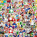Miniatyrbillede 1 af 5: 100 klistermærker - Super Mario - Tegneserie - Nintendo multicol【mo】-AD4-