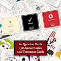Pikkukuva 3 / 5: Exploding Kittens Horrible Therapist -korttipeli erittäin epämiellyttävien sarjakuvien luomiseen, kissa sarjakuvahahmo korttipeli -AD9-