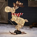 Pikkukuva 1 / 5: Ulkokäyttöön tarkoitettu joulufiguuri LED Hiihtävä Hirvi Puutarhakoriste Ornamentti 30cm【mo】-AD4-