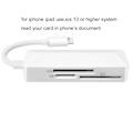 Miniatyrbilde 3 av 9: Mini minnekortleser 3 i 1 kortleser Ios8Pin kortleser TFSD XD 3 i 1 kortleser for bærbar telefon nettbrett