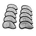 Miniatyrbild 3 av 5: 10 st Golf Iron Skydd Set med Nummer Vattentätt Golfhuvudskydd Skyddande Huvudskydd för Träningsplan Ljusgrå-AD4-
