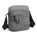Pikkukuva 1 / 5: Pieni miesten olkalaukku, crossbody-laukku, messenger-laukku, puhelinlaukku matkustamiseen, retkeilyyn ja ulkoiluun (Harmaa miesten crossbody-laukku)-AD8-