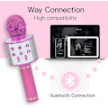 Miniatyrbillede 4 af 5: Trådløs Bluetooth Karaoke Mikrofon, 858l Bluetooth Mikrofon Trådløs Mikrofon Farvelys, Børnegaver, Gaver-AD4-