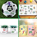Miniatyrbillede 3 af 5: 20 ark fodboldtatoveringer til børn, lysende fodboldtatoveringer til drenge, midlertidige tatoveringer til børnefest, fodboldfest-AD4-