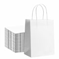 Miniatyrbillede 1 af 5: 25 hvide papirsposer med håndtag, 23×8×17-AD8-