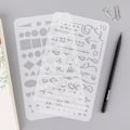 Pikkukuva 3 / 5: Bullet Journal -sapluunasetti, 20 kpl DIY-piirustusmalleja, askarteluprojekteja, koristelu aloittelijoille, piirtämisen opettelu-FD3-