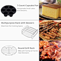 Pikkukuva 5 / 5: 7 tuuman 17-osainen Power Round Air Fryer -lisävarustesetti 5,5L Friteerauskeittimen lisävarusteet sopivat 3,2L-8,1L -FD4-