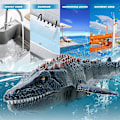 Miniatyrbillede 4 af 4: 2.4G Fjernbetjent Dinosaur til Børn Mosasaurus Dykkelegetøj RC Båd med Lys Spray Vand til Pool Badeværelse Badelegetøj-AD4-