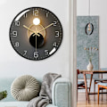 Miniatyrbillede 5 af 5: Moderne lydløst vægur, 30 cm diameter kvarts (sort) -FD1-