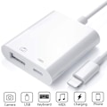 Miniatyrbild 2 av 5: Saliop USB-adapter för iPhone/iPad, USB OTG-adapter och laddningsport 2 i 1, kameraadapter som stöder ljud/MIDI-gränssnitt och kortläsare-AD4-