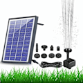 Pikkukuva 1 / 5: 6,5 W aurinkolähdepumppu sisäänrakennetulla 1500 mAh akulla, aurinkovesipumppu 6 suuttimella, lintukylpyyn, akvaarioon, lammikkoon tai puutarhakoristepumppuun -AD4-