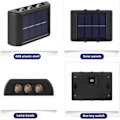 Miniatyrbild 2 av 5: 4-Pack Solcellslampa för Fasad Vägg Utomhus – Solcellsdriven Fasadbelysning Svart_qq -AD6-