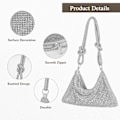 Miniatyrbillede 3 af 5: Dame Aften Taske Clutch Taske Lille Paillet Håndtaske Skuldertaske Kædetaske Til Bryllup Fest Diskotek - Sølv(sølv) -AD6-