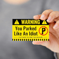 Miniatyrbilde 2 av 5: 100 stk. \"Dårlig Parkering\"-kort Du parkerte som en idiot Kort 3,5 x 2 tommer \"Dårlig Parkering\"-klistremerker Morsom parkeringsforseelse-AD5-