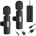 Miniatyrbillede 1 af 5: Trådløs mikrofon til kamera/computer/MacBook/telefon, professionel lavaliermikrofon til videooptagelse, Youtube, vlog, tiktok, in -AD6-